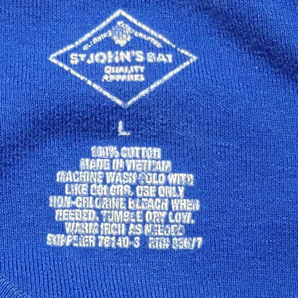 St John's Bay Blue V Neck 3/4 Sleeves Top Large Lightweight Soft Stretch - Picture 4 of 6